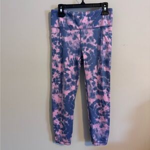Athleta Kids Tie-Dye Leggings - Pink and Blue